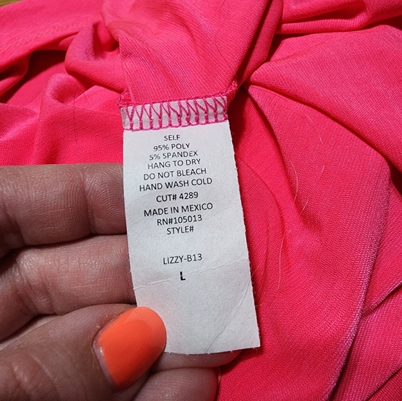 New Dear Scarlett Lizzy Dress shirt Blouse Hot Pink - Picture 6 of 7